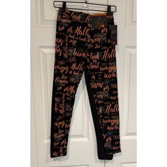 New 2 pairs of lWomen's Leggings Halloween Theme Witchy Cat Spider Bats Web - Picture 1 of 6